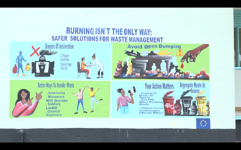 Artistic impression of proper waste management at the Jaramogi Oginga Odinga Teaching and Referral Hospital in Kisumu, Kenya
