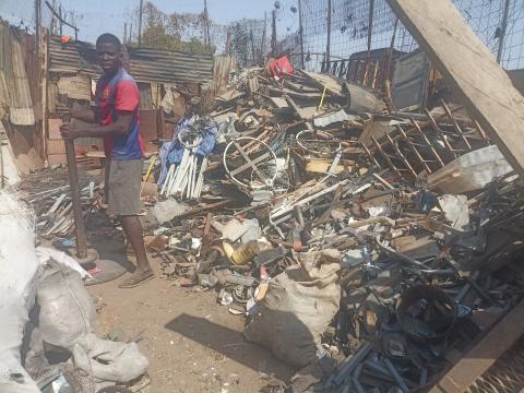 Scraps kept for export at Kasuwan Kwankwan in Maiduguri, Borno State, Nigeria 