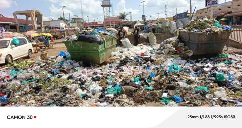 Piles of waste dumped in the opening including mixture of medical wastes. Photo/Okello Jesus Ojara